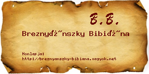 Breznyánszky Bibiána névjegykártya